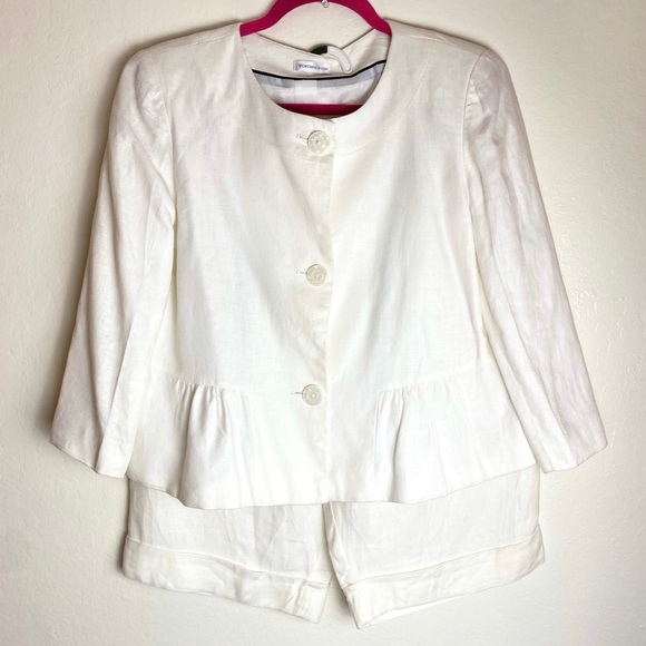 Worthington White Two Piece Suit Shorts and Cropped Jacket - Picture 1 of 5